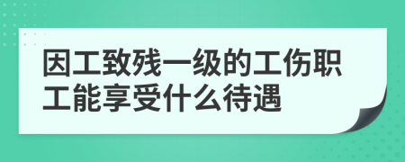 因工致残一级的工伤职工能享受什么待遇