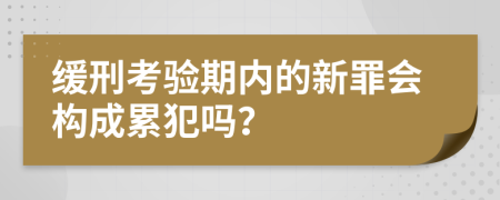 缓刑考验期内的新罪会构成累犯吗？