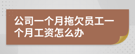 公司一个月拖欠员工一个月工资怎么办