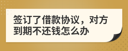 签订了借款协议，对方到期不还钱怎么办