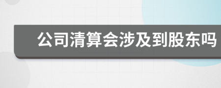 公司清算会涉及到股东吗