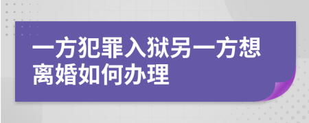 一方犯罪入狱另一方想离婚如何办理