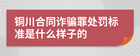 铜川合同诈骗罪处罚标准是什么样子的