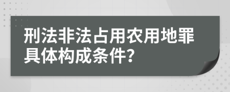 刑法非法占用农用地罪具体构成条件？