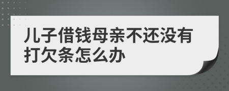 儿子借钱母亲不还没有打欠条怎么办