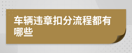 车辆违章扣分流程都有哪些