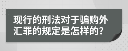 现行的刑法对于骗购外汇罪的规定是怎样的？