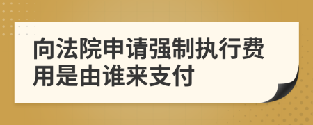 向法院申请强制执行费用是由谁来支付