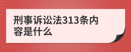 刑事诉讼法313条内容是什么