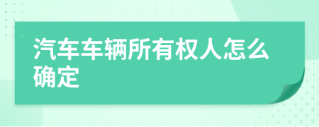 汽车车辆所有权人怎么确定