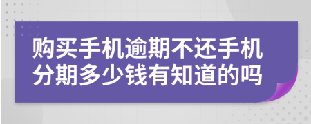 购买手机逾期不还手机分期多少钱有知道的吗