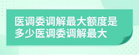 医调委调解最大额度是多少医调委调解最大