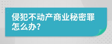 侵犯不动产商业秘密罪怎么办？