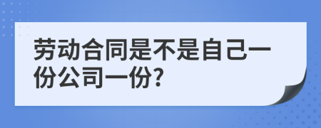 劳动合同是不是自己一份公司一份?