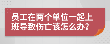 员工在两个单位一起上班导致伤亡该怎么办？