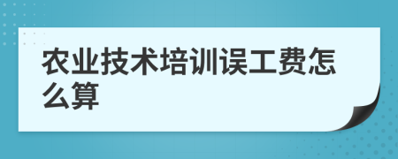 农业技术培训误工费怎么算