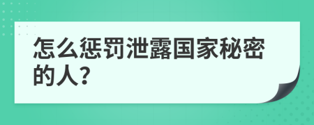 怎么惩罚泄露国家秘密的人？