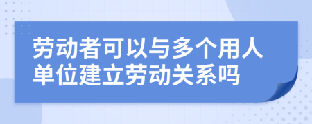 劳动者可以与多个用人单位建立劳动关系吗