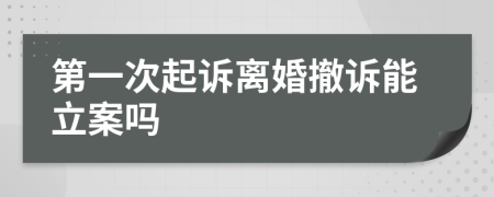 第一次起诉离婚撤诉能立案吗