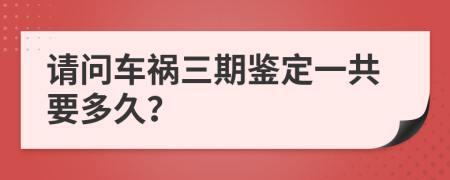 请问车祸三期鉴定一共要多久？