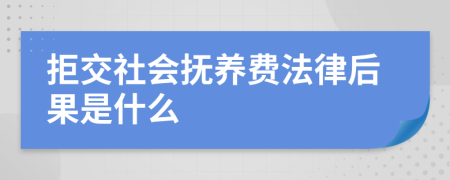 拒交社会抚养费法律后果是什么