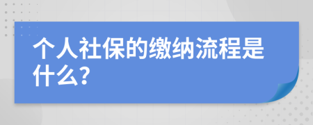 个人社保的缴纳流程是什么？