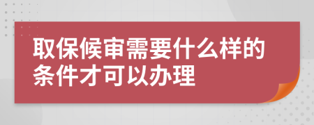 取保候审需要什么样的条件才可以办理