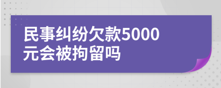 民事纠纷欠款5000元会被拘留吗