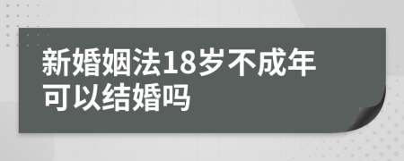 新婚姻法18岁不成年可以结婚吗