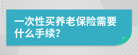 一次性买养老保险需要什么手续？