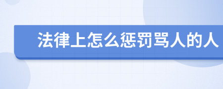 法律上怎么惩罚骂人的人