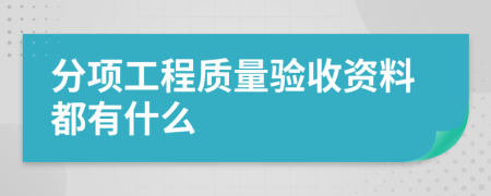 分项工程质量验收资料都有什么