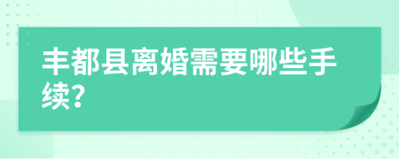 丰都县离婚需要哪些手续？