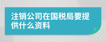 注销公司在国税局要提供什么资料