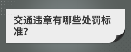 交通违章有哪些处罚标准？