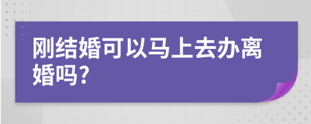 刚结婚可以马上去办离婚吗?