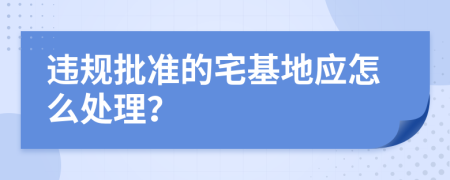 违规批准的宅基地应怎么处理？