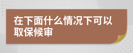 在下面什么情况下可以取保候审