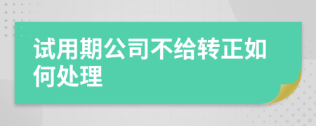 试用期公司不给转正如何处理