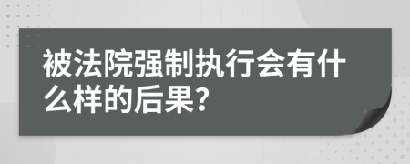 被法院强制执行会有什么样的后果？