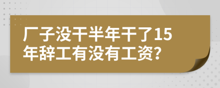 厂子没干半年干了15年辞工有没有工资？