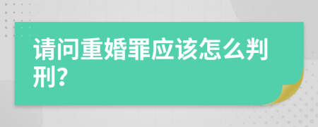 请问重婚罪应该怎么判刑？
