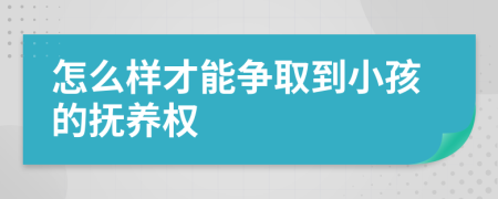 怎么样才能争取到小孩的抚养权