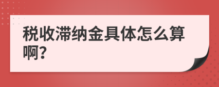 税收滞纳金具体怎么算啊？