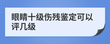 眼睛十级伤残鉴定可以评几级