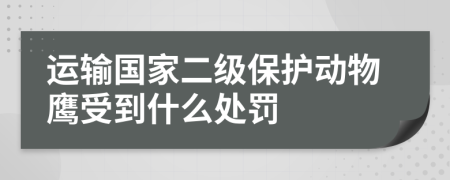 运输国家二级保护动物鹰受到什么处罚