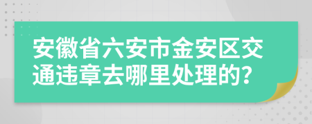 安徽省六安市金安区交通违章去哪里处理的？