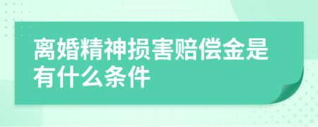 离婚精神损害赔偿金是有什么条件