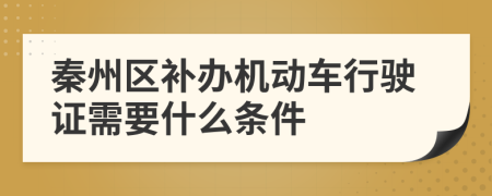 秦州区补办机动车行驶证需要什么条件