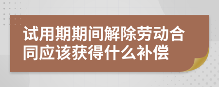 试用期期间解除劳动合同应该获得什么补偿